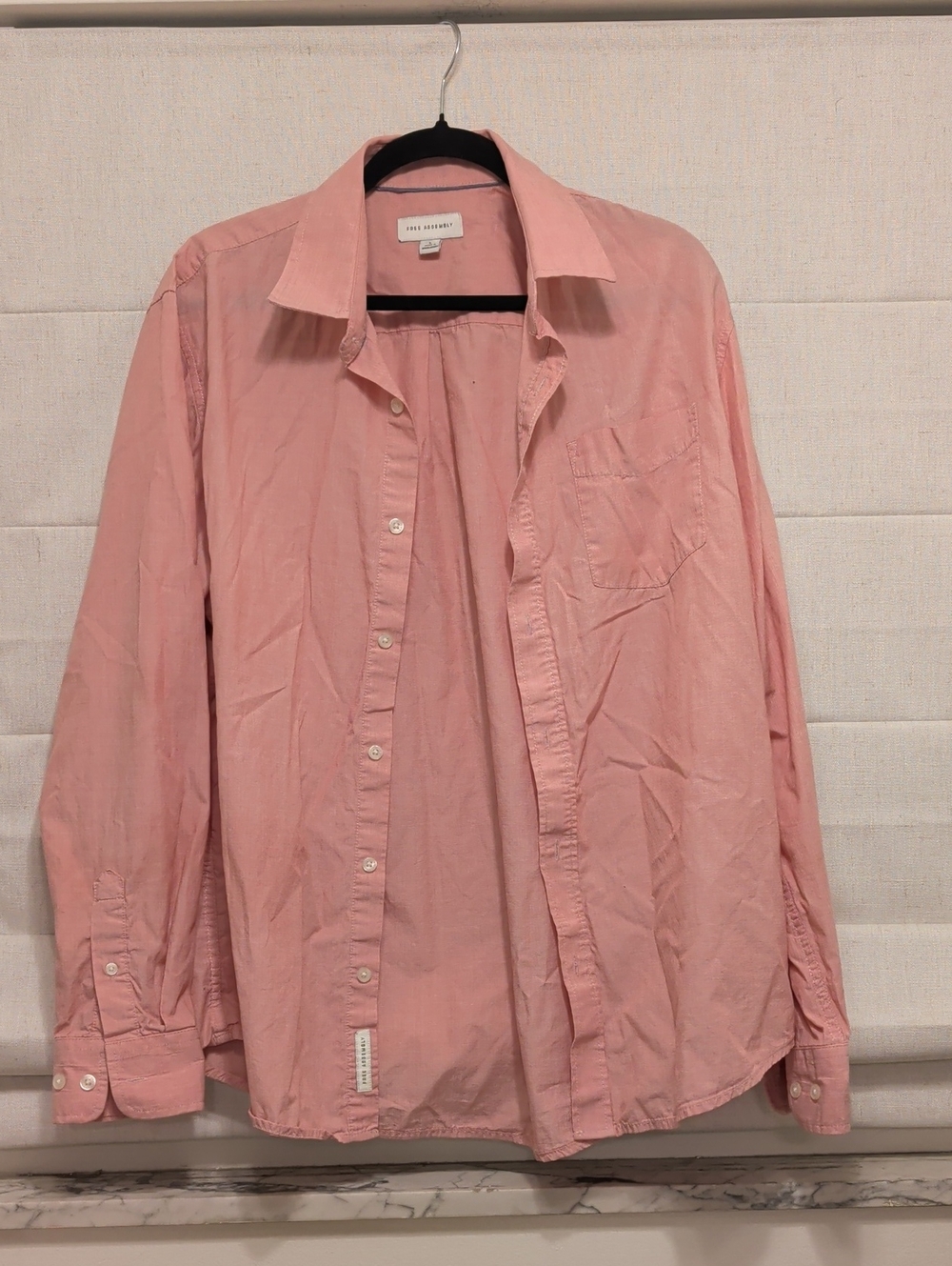 Casual Free Assembly Men's Pink Button-Down Shirt